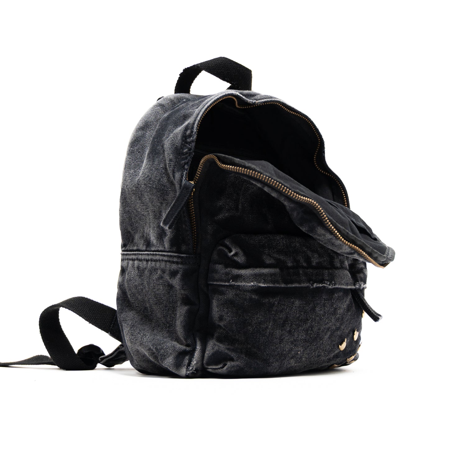 Rivets Backpack - Black Stone Washed