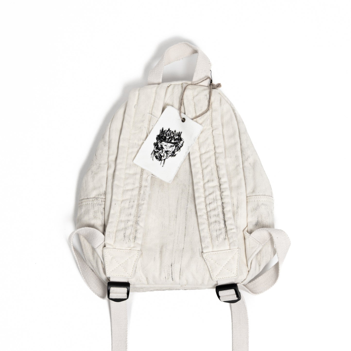 Rivets Backpack - White Hand Finished