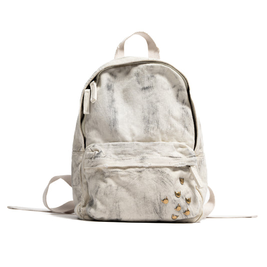 Rivets Backpack - White Hand Finished